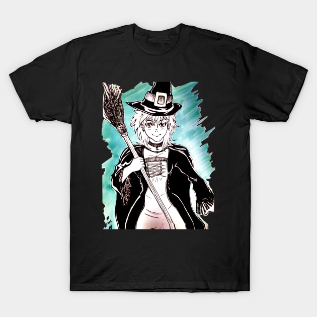 Witch with kawaii sympathy T-Shirt by Estef Mos Art